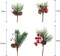 Assorted Red Berry Picks Stems Faux Pine Picks Spray with Pinecones Apples Holly Leaves for Christmas Floral Arrangement Wreath Winter Holiday Décor